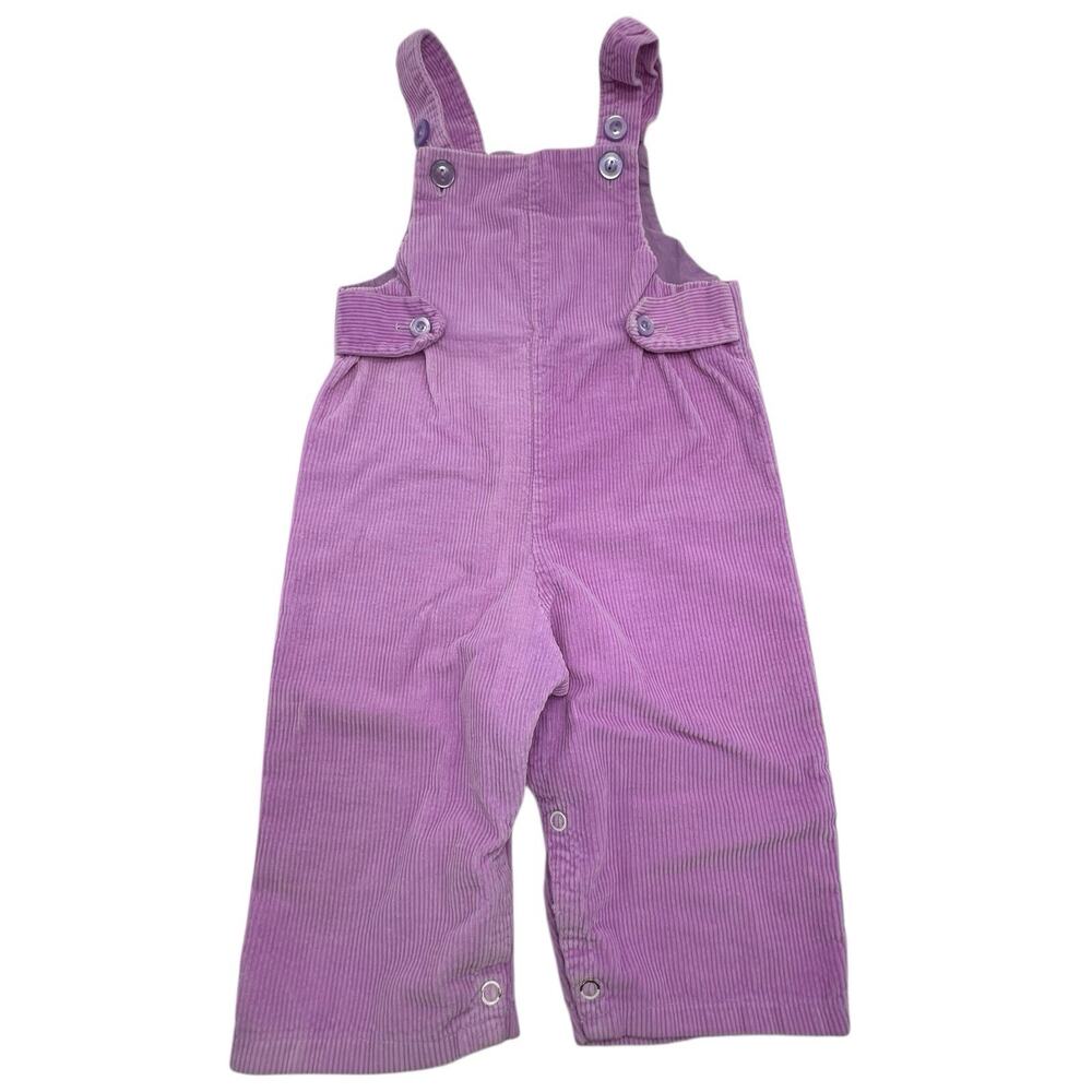 Vtg KMART Girls Corduroy Overalls Bibs Sz 24M Cottage Fairy Snap Legs Japan Made
